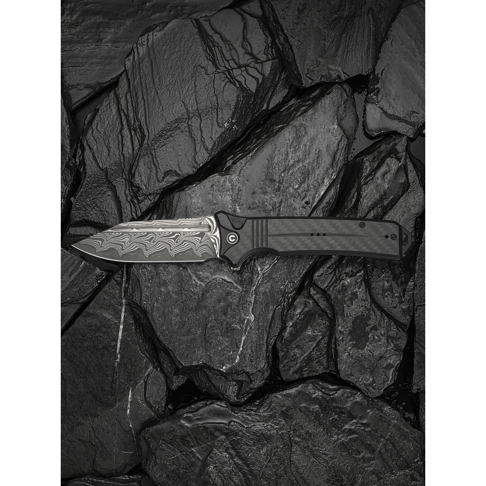 Нож складной туристический Civivi Neurohaptic, (9.5 см) Damascus / Carbon Fiber & G10